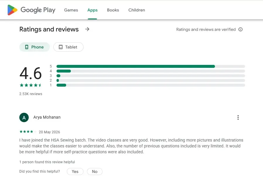 CC App play store review.webp