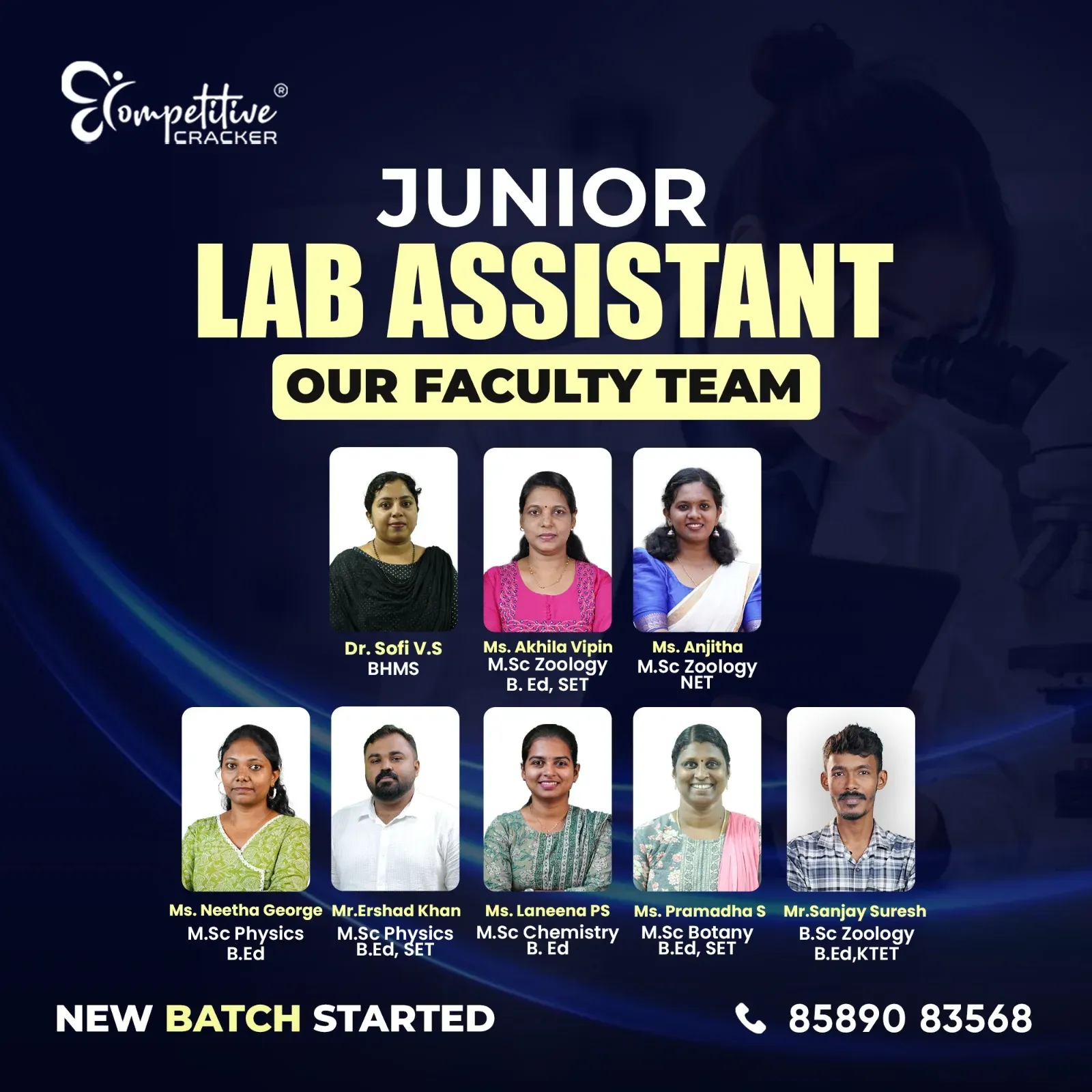 PSC Junior Lab Assistant Faculties