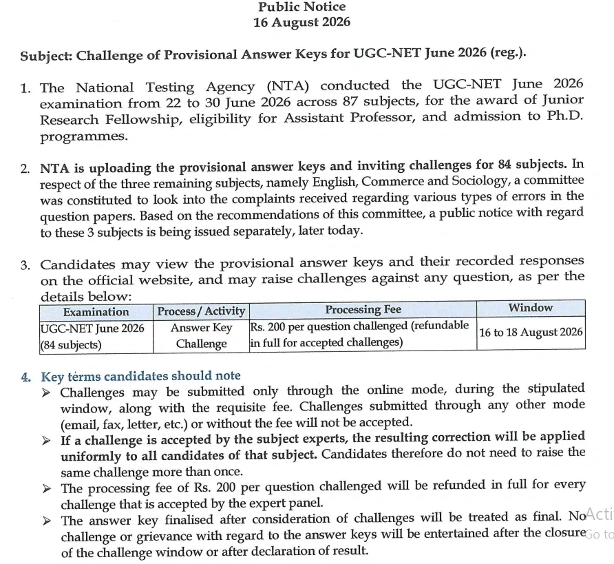 UGC NET Answer Key Challenge 2026.webp